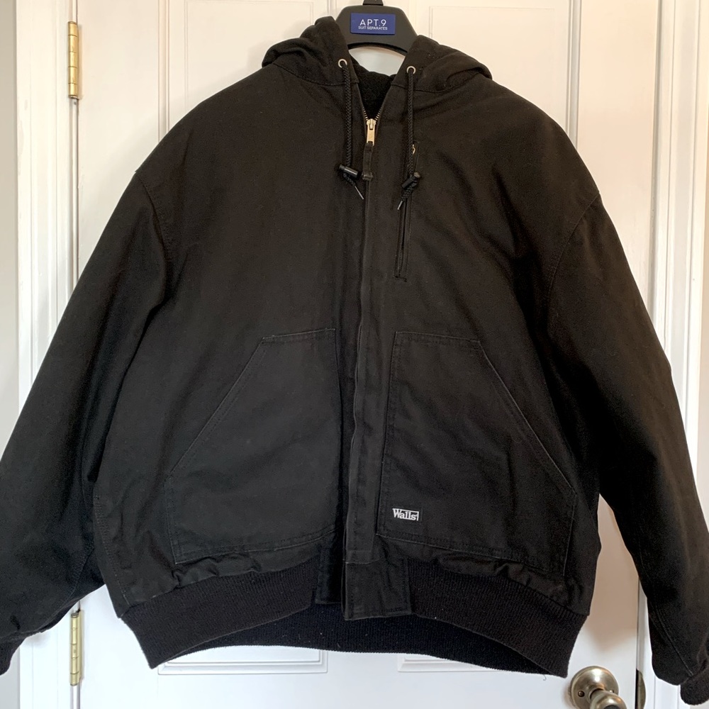 Duck hooded bomber work jacket